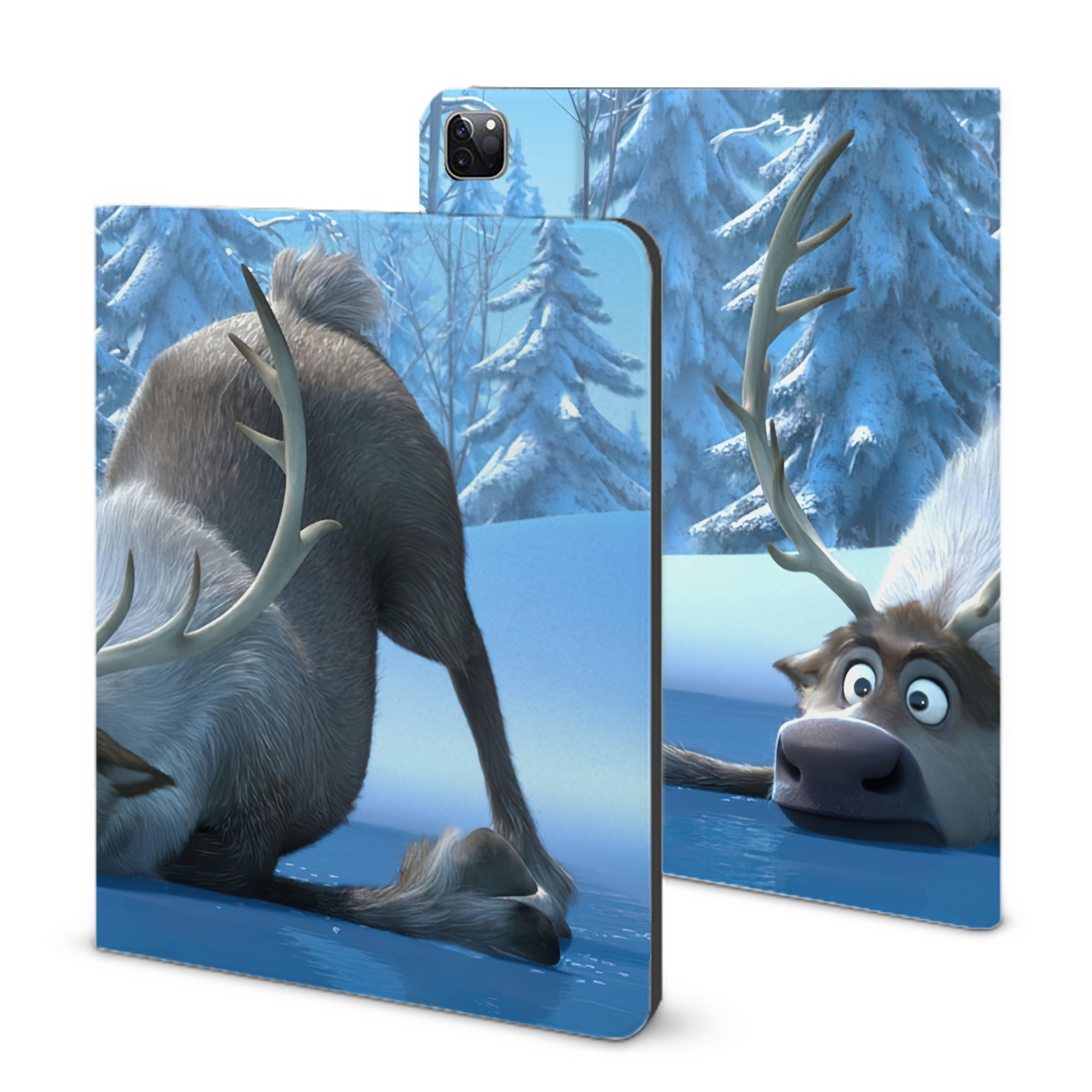 （画像用） アナと雪の女王 アンナ エルサ Frozen Anna Elsa IPad ケース ブック型 PUレザー TPU 耐衝撃 軽量 薄型 ペン収納なし 全面保護 IPad 各モデル対応